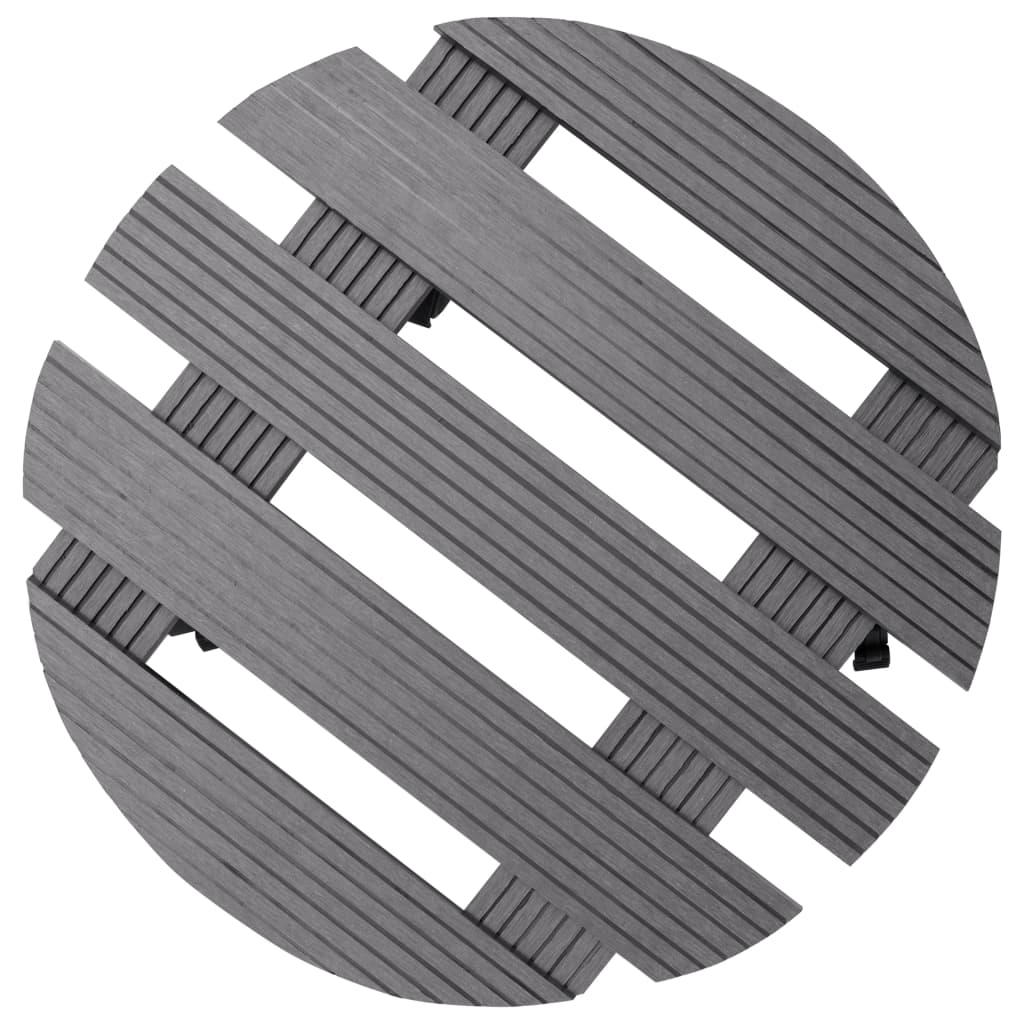 Plant Trolleys 2 pcs Grey Ø30x7.5 cm WPC