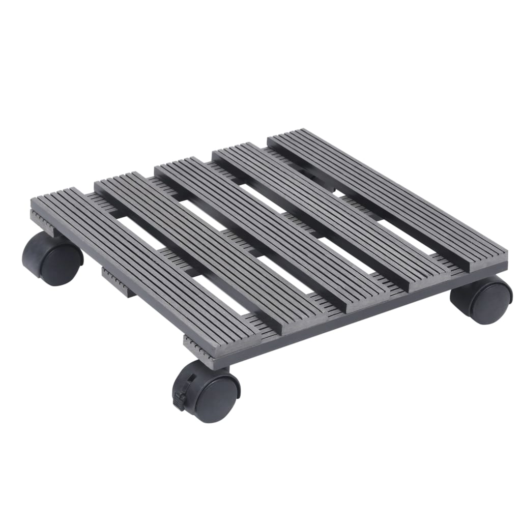 Plant Trolleys 2 pcs Grey 30x30x7.5 cm WPC
