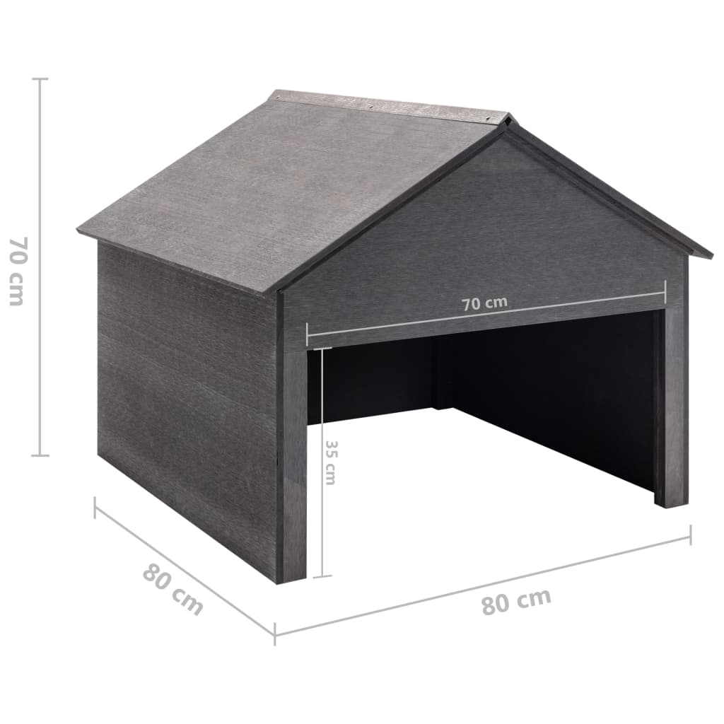 Lawn Mower Garage Grey 80x80x70 cm WPC