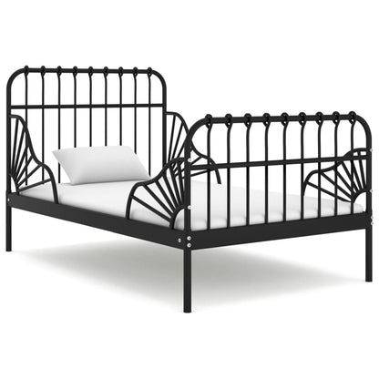 Extendable Bed Frame | Black | Powder-coated metal | Single | Extendable