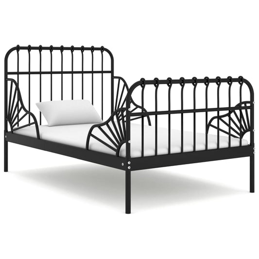 Extendable Bed Frame | Black | Powder-coated metal | Single | Extendable