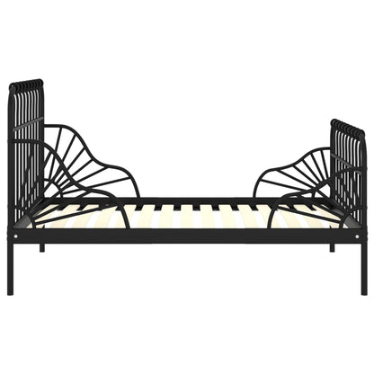 Extendable Bed Frame | Black | Powder-coated metal | Single | Extendable