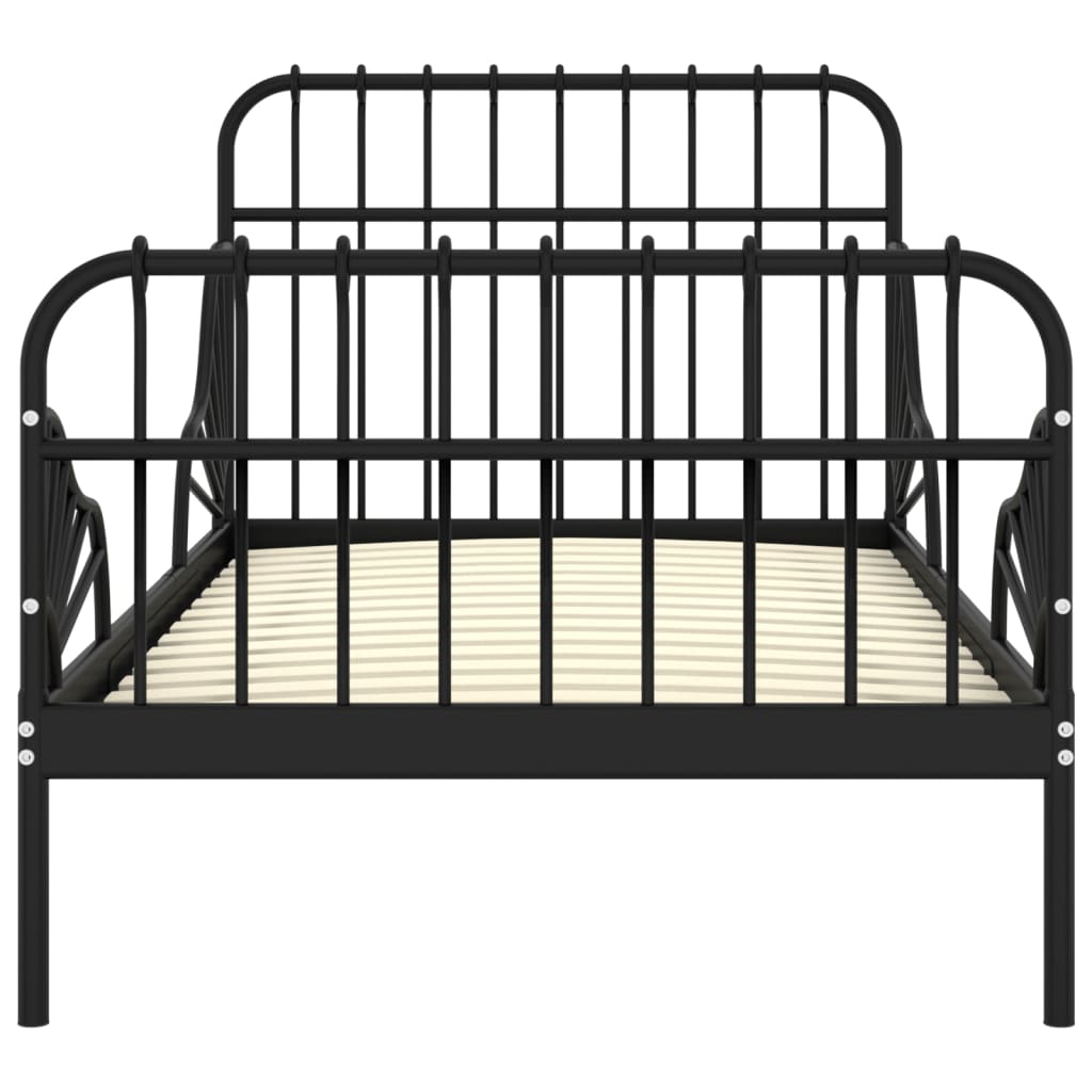 Extendable Bed Frame | Black | Powder-coated metal | Single | Extendable