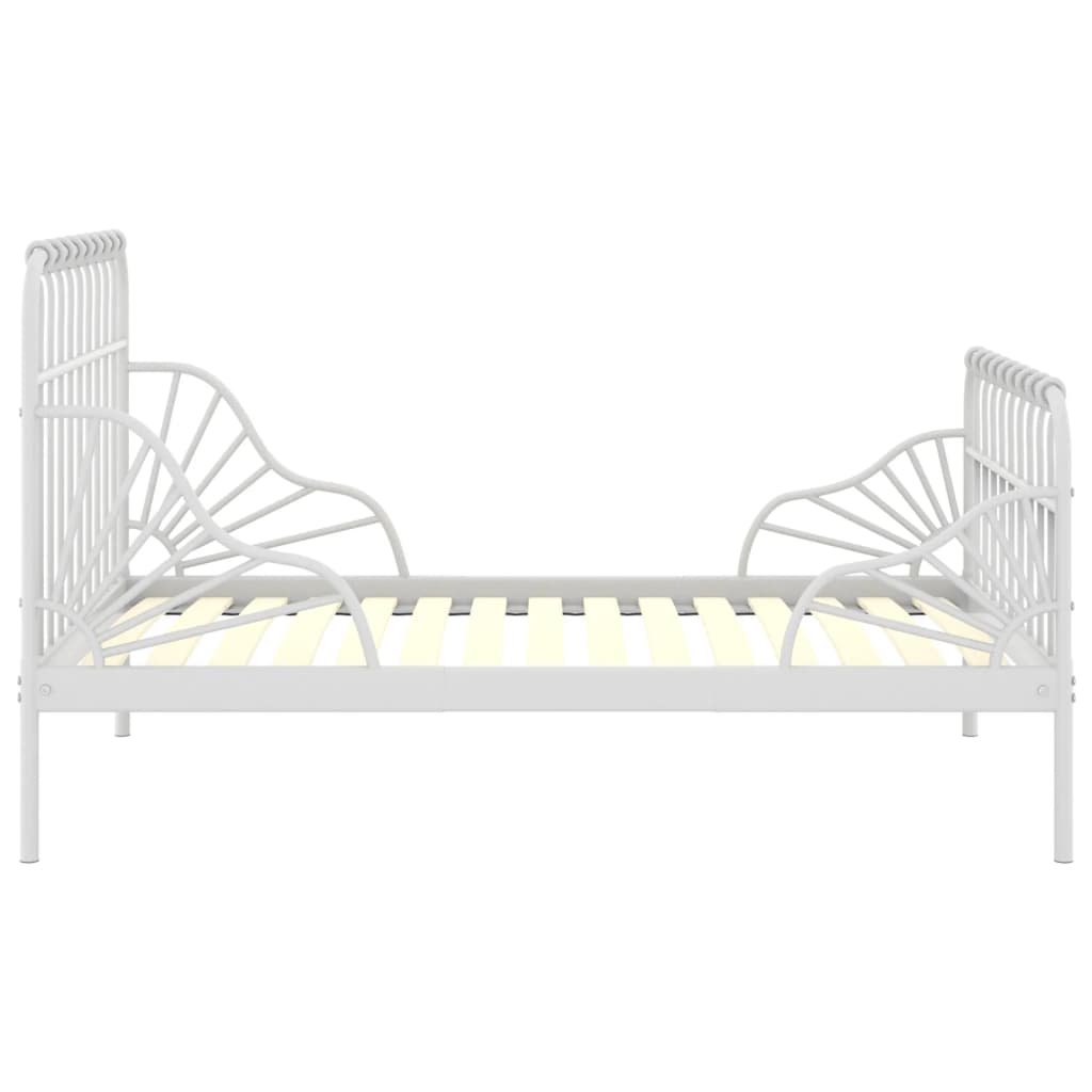 Extendable Bed Frame | White | Powder-coated metal | Single