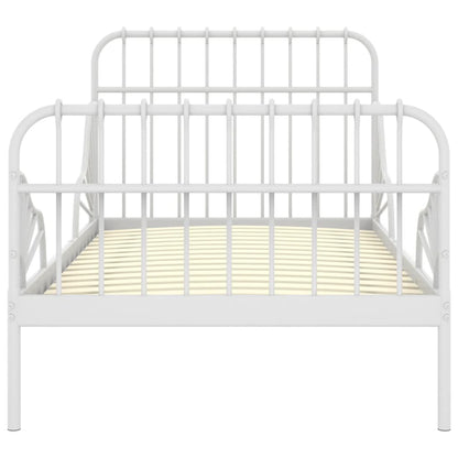 Extendable Bed Frame | White | Powder-coated metal | Single
