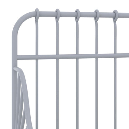 Extendable Bed Frame without Mattress Grey Metal 80x130/200 cm