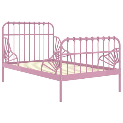 Extendable Bed Frame | Pink | Powder-coated metal | Single | Extendable