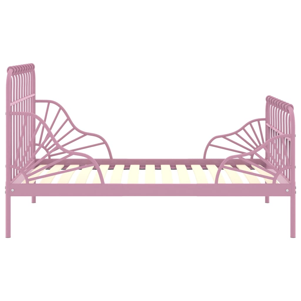 Extendable Bed Frame | Pink | Powder-coated metal | Single | Extendable
