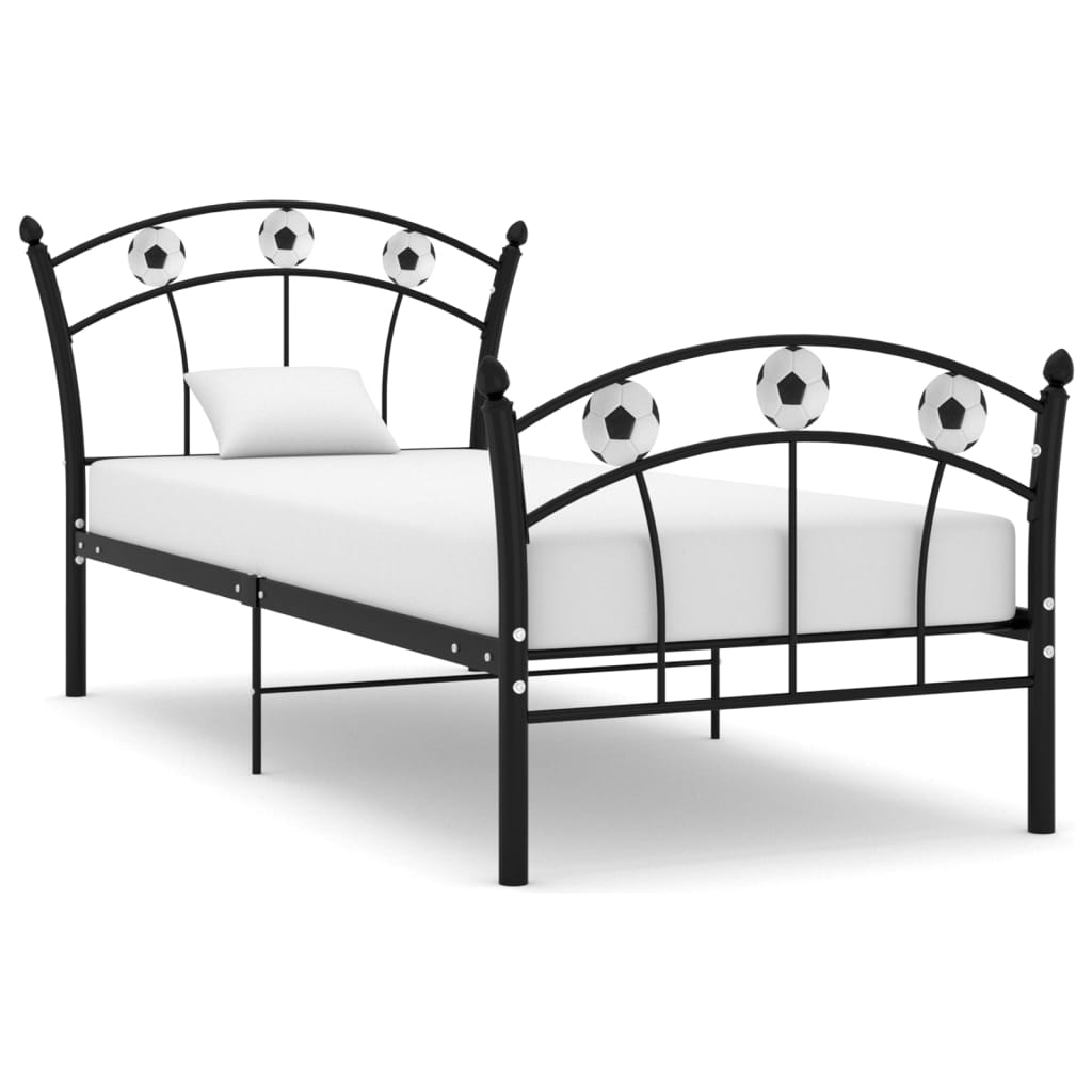 Bed Frame | Black | Powder-coated metal | Single | Durable | Bed Frame