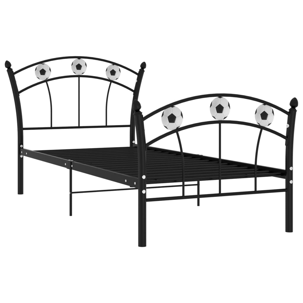 Bed Frame | Black | Powder-coated metal | Single | Durable | Bed Frame