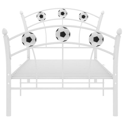 Bed Frame without Mattress White Metal 90x200 cm