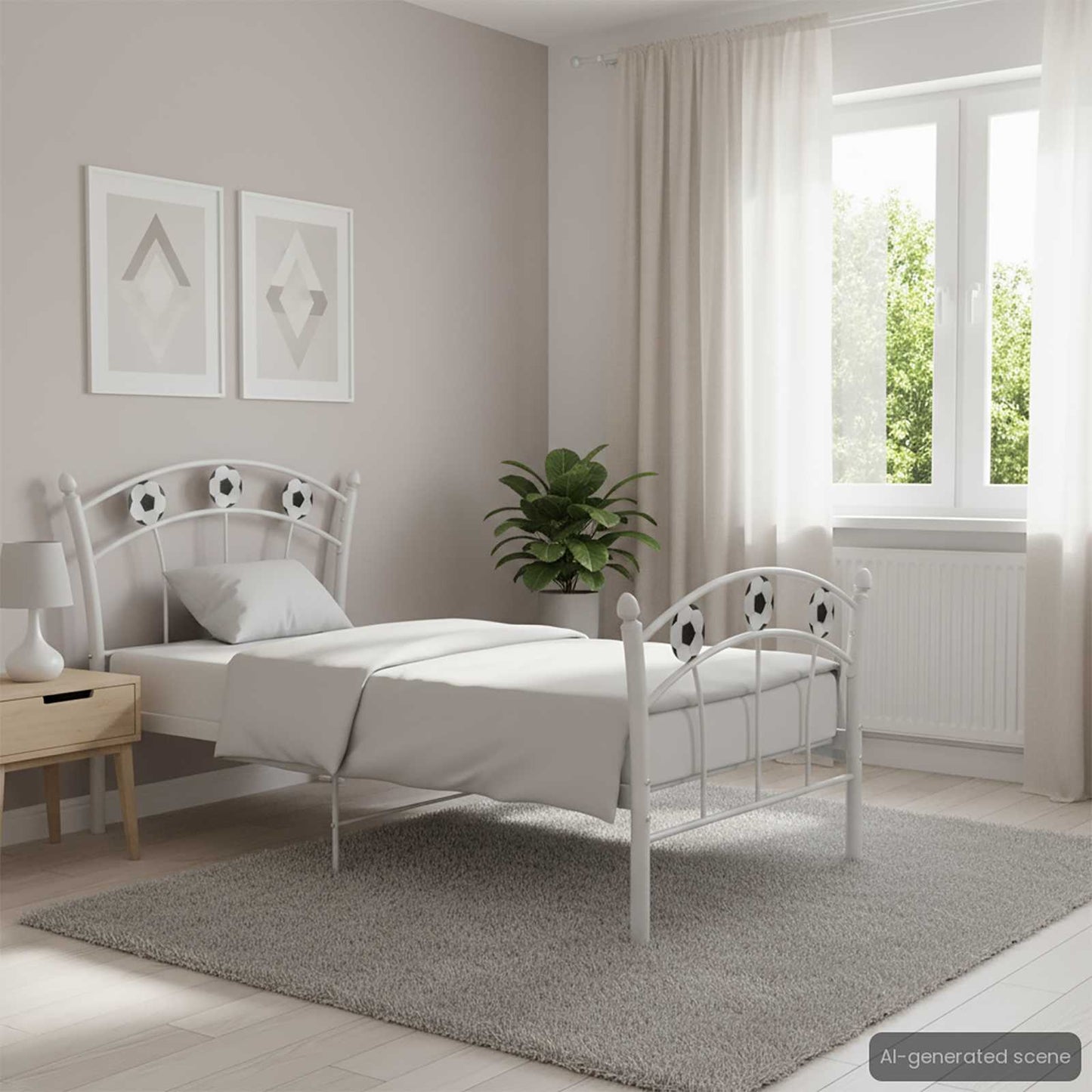 Bed Frame without Mattress White Metal 90x200 cm