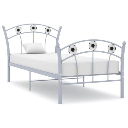 Bed Frame without Mattress Grey Metal 90x200 cm