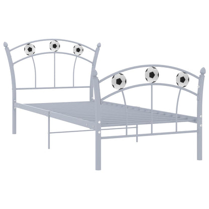 Bed Frame without Mattress Grey Metal 90x200 cm