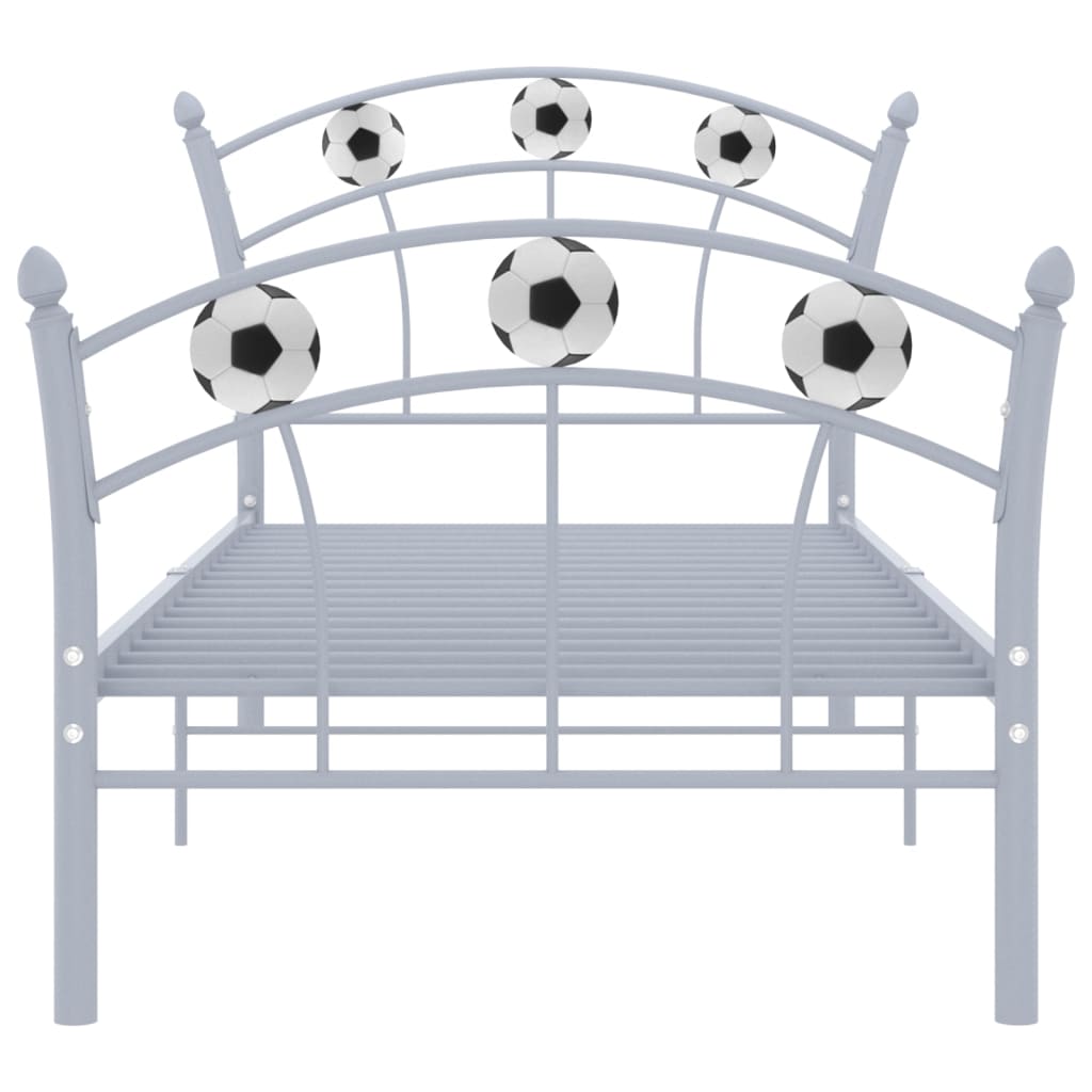 Bed Frame without Mattress Grey Metal 90x200 cm