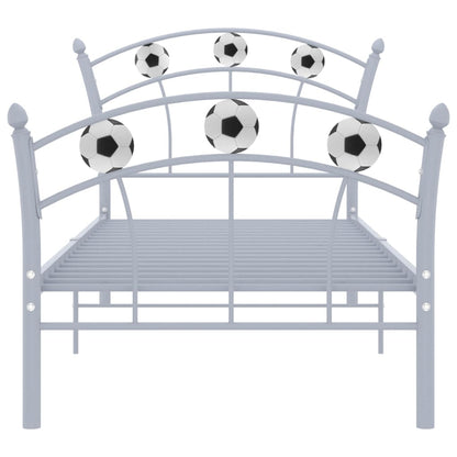 Bed Frame without Mattress Grey Metal 90x200 cm