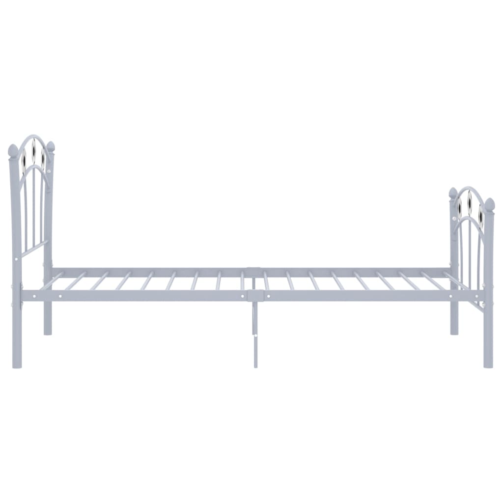 Bed Frame without Mattress Grey Metal 90x200 cm
