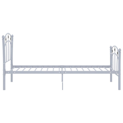 Bed Frame without Mattress Grey Metal 90x200 cm