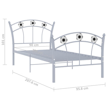 Bed Frame without Mattress Grey Metal 90x200 cm
