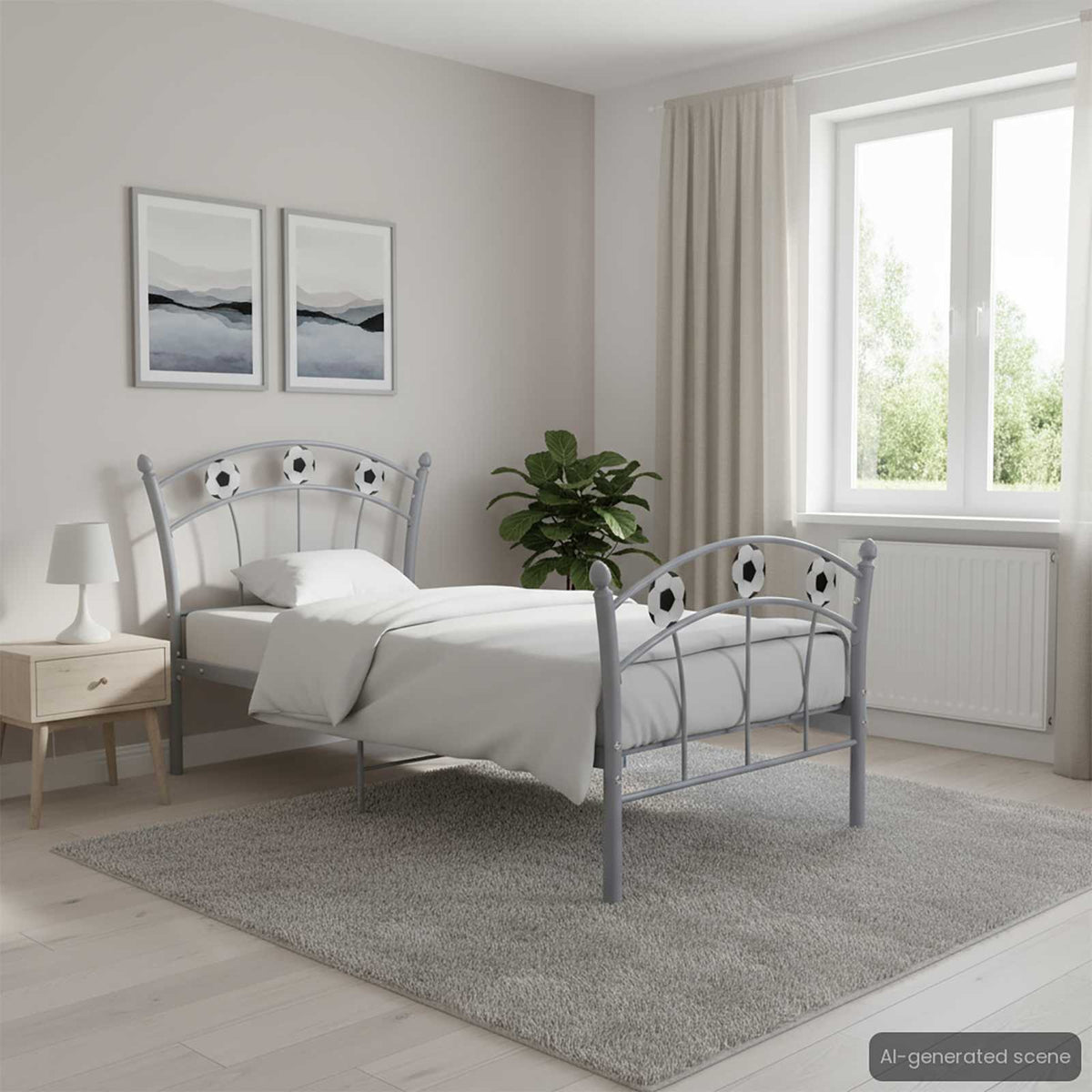 Bed Frame without Mattress Grey Metal 90x200 cm