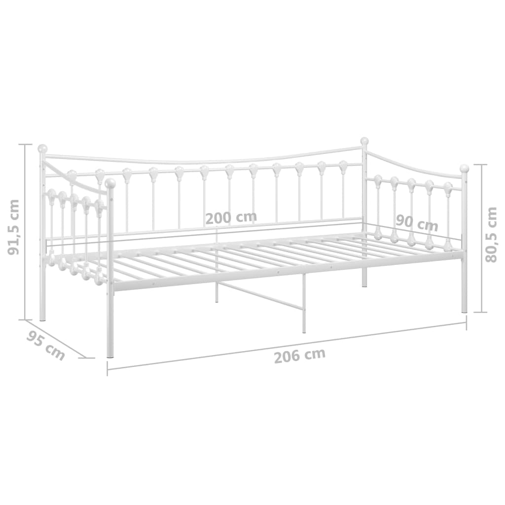 Sofa Bed Frame | White | Powder-coated metal | Single
