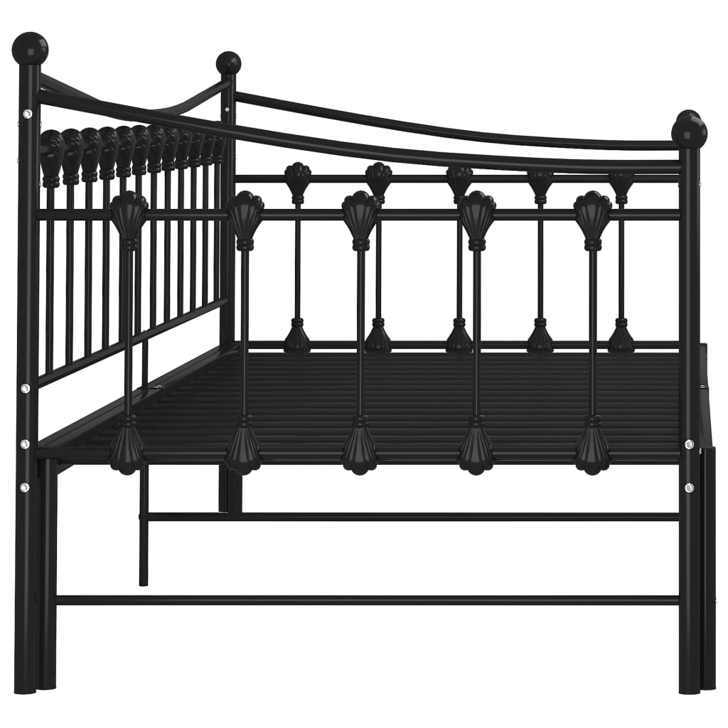 Sofa Bed Frame | Black | Powder-coated metal | 90x200 cm