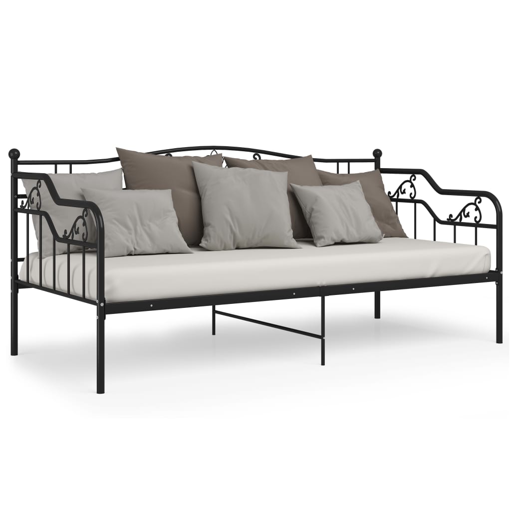 Sofa Bed Frame | Black | Powder-coated metal | 90x200 cm