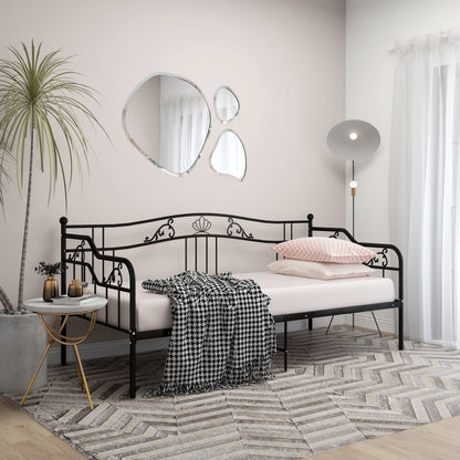 Sofa Bed Frame | Black | Powder-coated metal | 90x200 cm