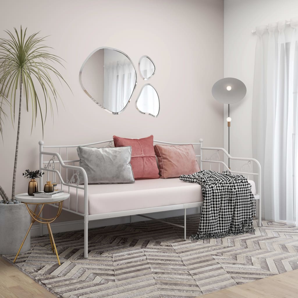 Sofa Bed Frame | White | Powder-Coated Metal | 90x200 cm
