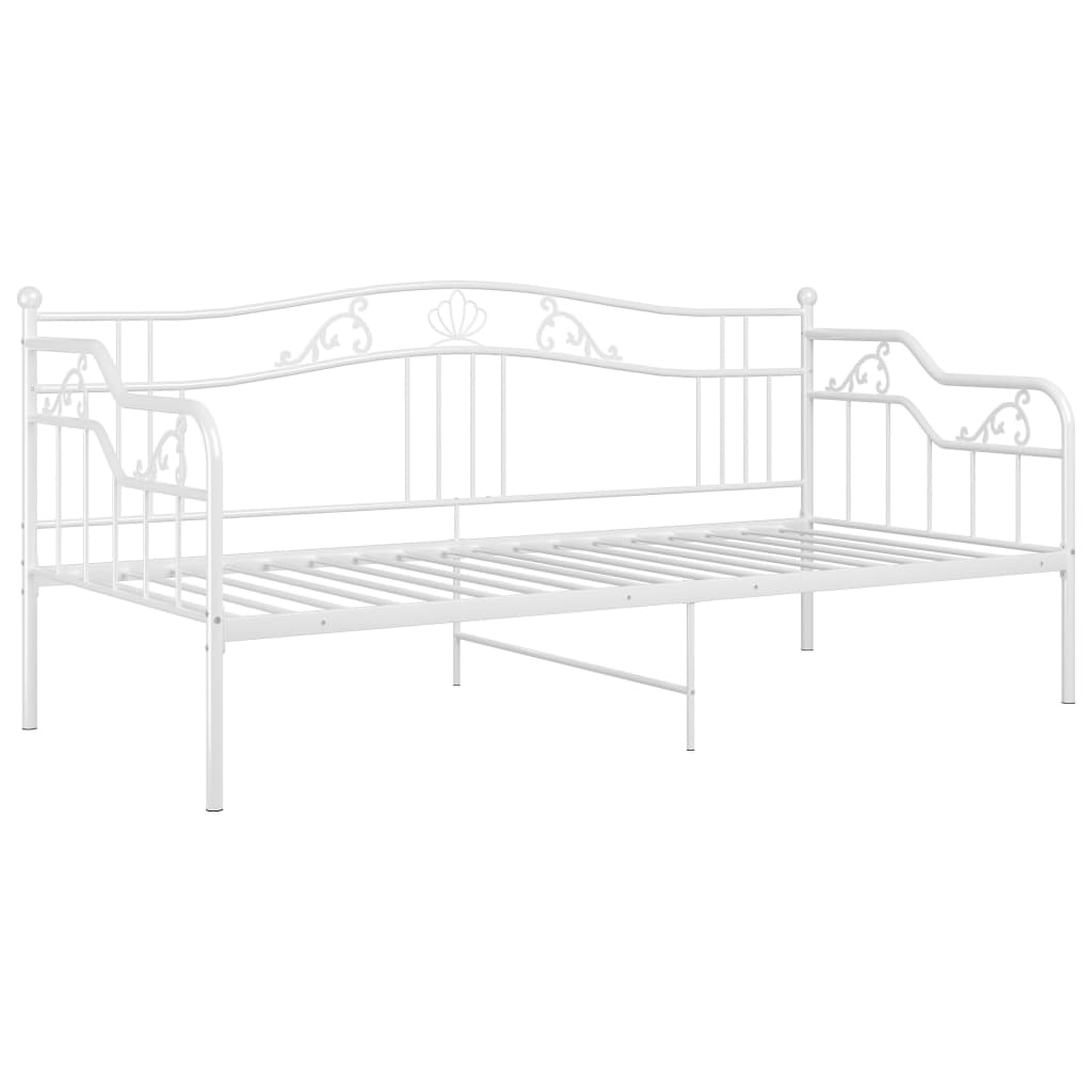 Sofa Bed Frame | White | Powder-Coated Metal | 90x200 cm