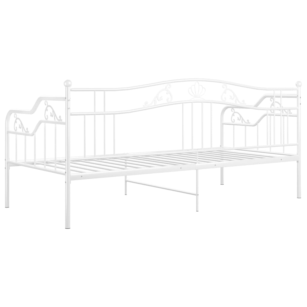 Sofa Bed Frame | White | Powder-Coated Metal | 90x200 cm