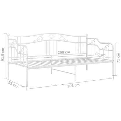 Sofa Bed Frame | White | Powder-Coated Metal | 90x200 cm