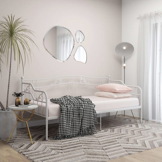 Sofa Bed Frame | White | Powder-Coated Metal | 90x200 cm