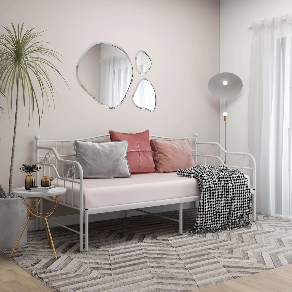 Sofa Bed Frame | White | Powder-coated metal | Single