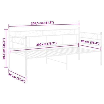 Sofa Bed Frame | White | Powder-coated metal | Single