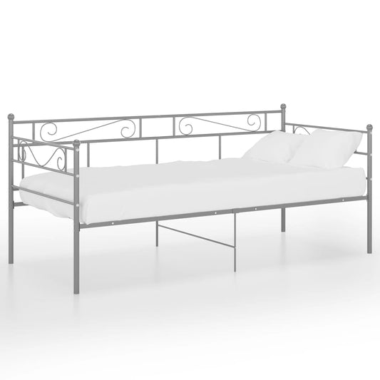 Sofa Bed Frame without Mattress Grey Metal 90x200 cm