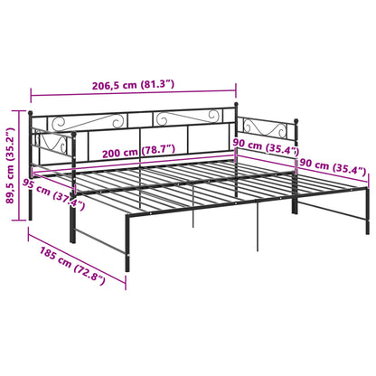 Sofa Bed Frame | Black | Powder-Coated Metal | Pull-Out | Sofa Bed Frame