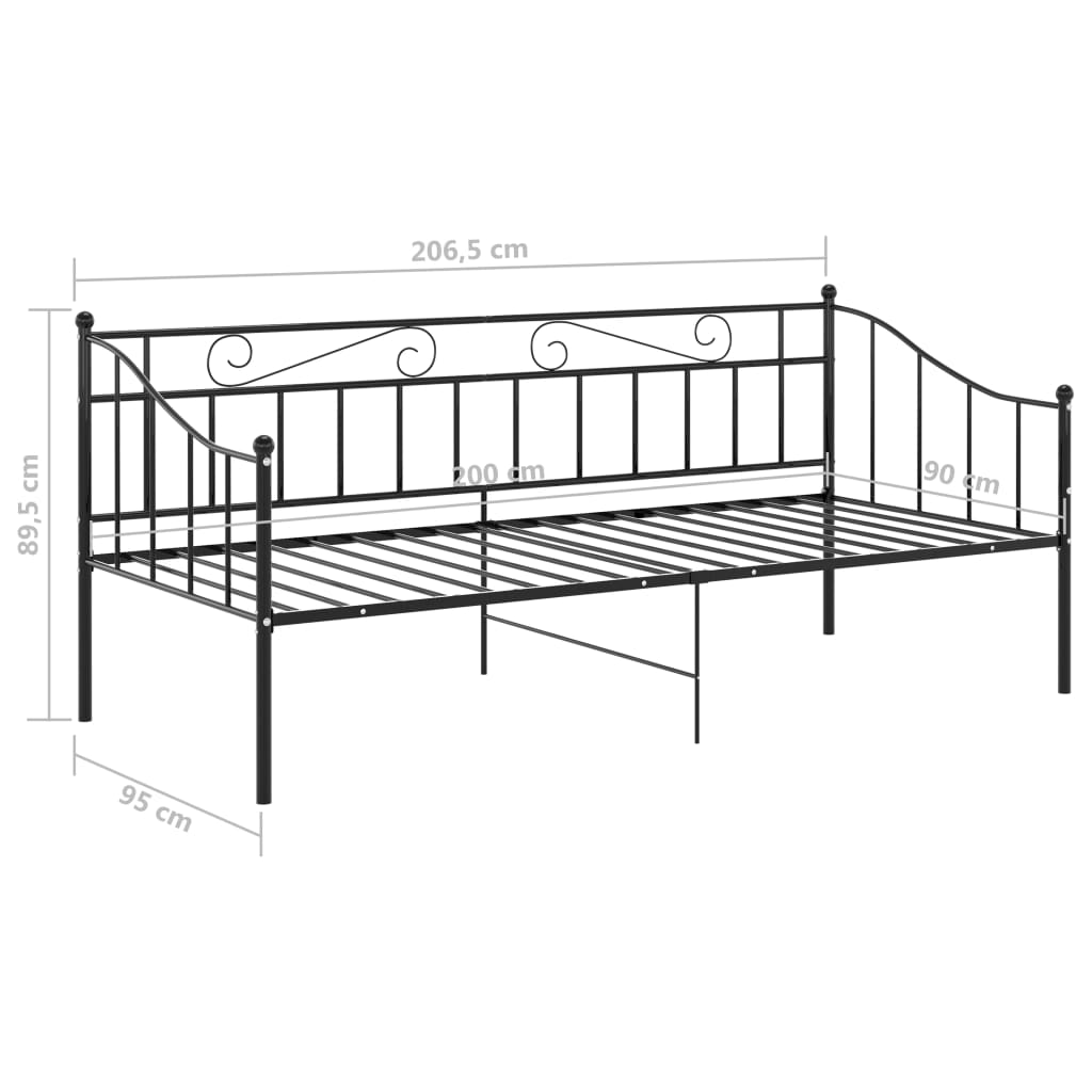 Sofa Bed Frame | Black | Powder-coated metal | Single