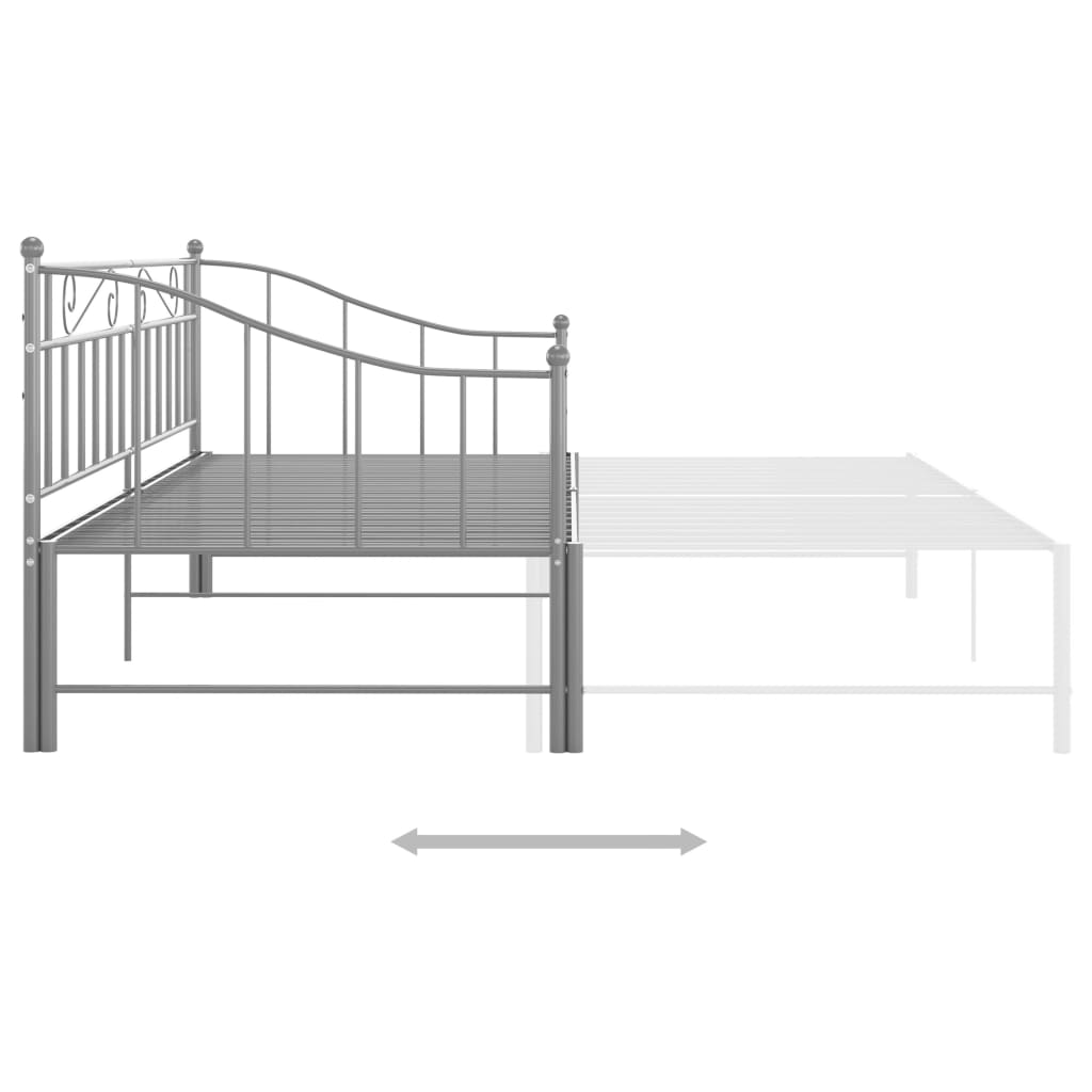 Sofa Bed Frame | Grey | Powder-coated metal | 90x200 cm