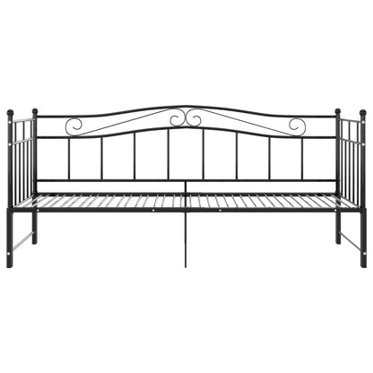 Pull-out Sofa Bed Frame without Mattress Black Metal 90x200 cm
