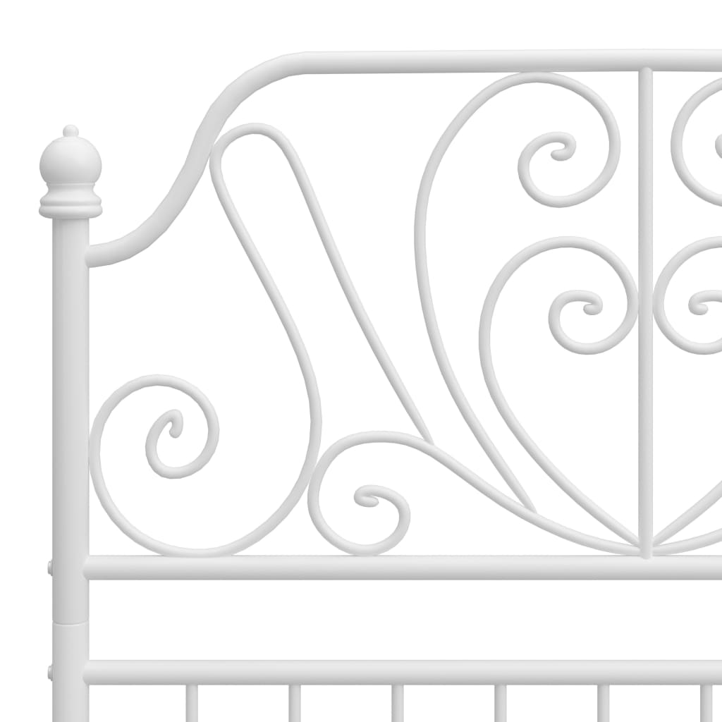 Bed Frame | White | Powder-coated metal | Single | Durable | Bed Frame