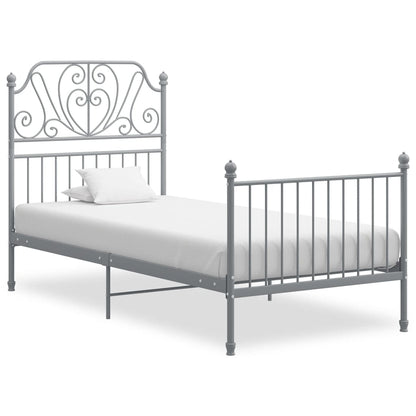 Bed Frame without Mattress Grey Metal 90x200 cm