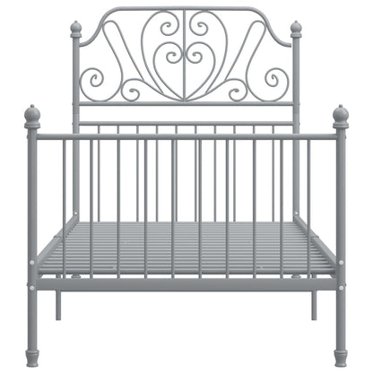 Bed Frame without Mattress Grey Metal 90x200 cm
