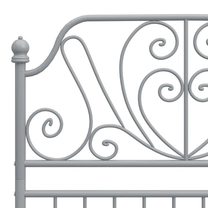 Bed Frame without Mattress Grey Metal 90x200 cm