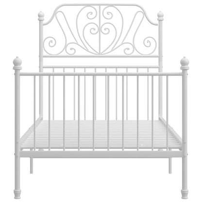 Bed Frame without Mattress White Metal 100x200 cm