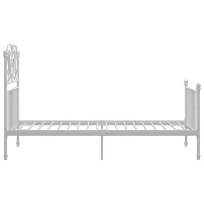 Bed Frame without Mattress White Metal 100x200 cm