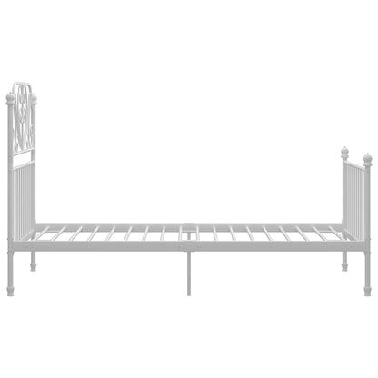 Bed Frame without Mattress White Metal 100x200 cm