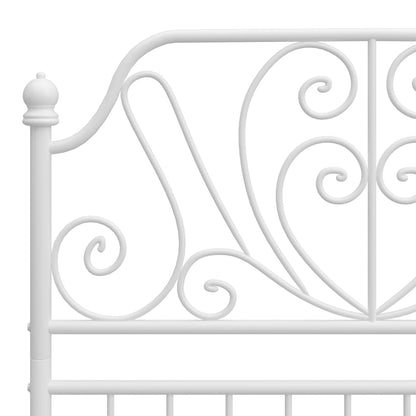 Bed Frame without Mattress White Metal 100x200 cm
