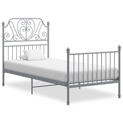 Bed Frame | Grey | Powder-coated metal | Single | Durable | Bed Frame