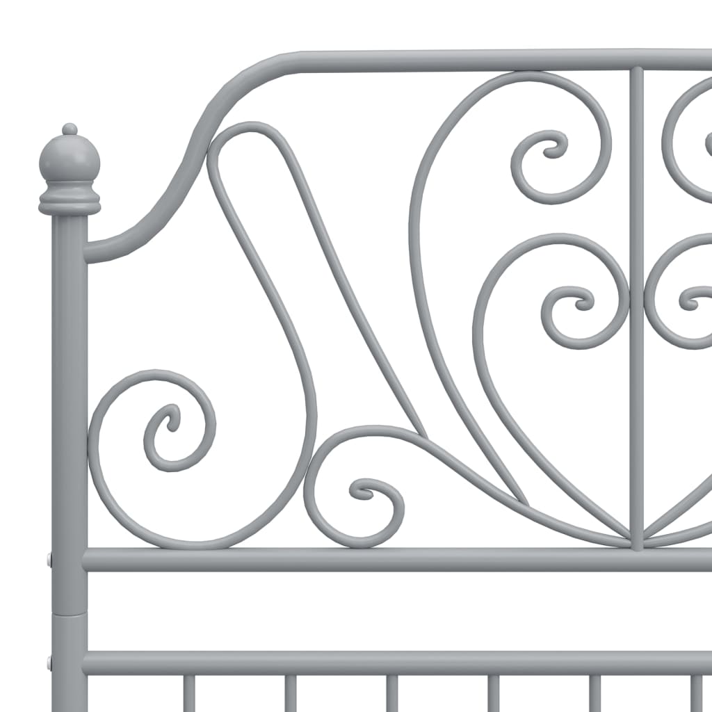 Bed Frame | Grey | Powder-coated metal | Single | Durable | Bed Frame